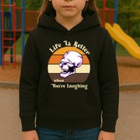 Life Is Better When Your Laughing Retro Skull Kids Hoodie