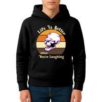 Life Is Better When Your Laughing Retro Skull Kids Hoodie