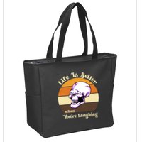 Life Is Better When Your Laughing Retro Skull Zip Tote Bag