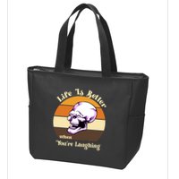 Life Is Better When Your Laughing Retro Skull Zip Tote Bag