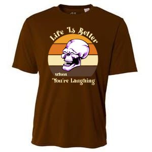 Life Is Better When Your Laughing Retro Skull Cooling Performance Crew T-Shirt