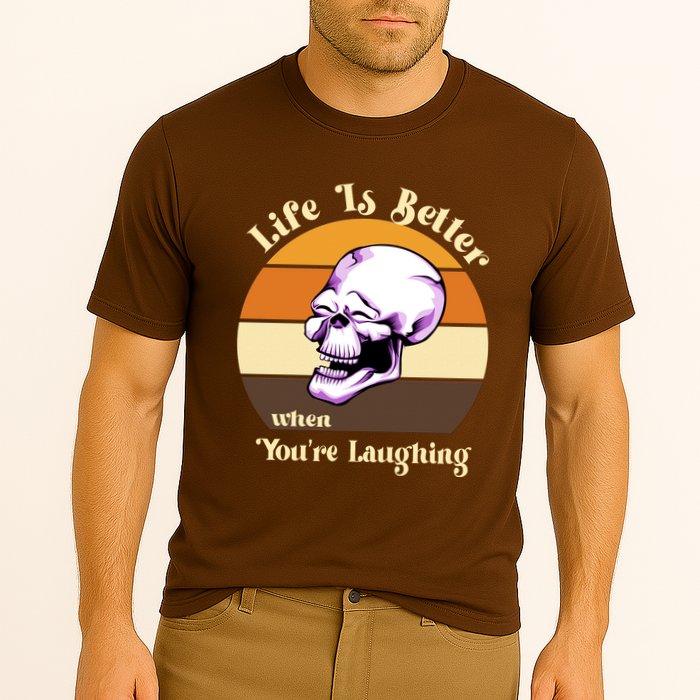 Life Is Better When Your Laughing Retro Skull Performance Shirt