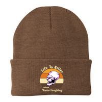 Life Is Better When Your Laughing Retro Skull Knit Cap Winter Beanie