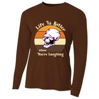 Life Is Better When Your Laughing Retro Skull Cooling Performance Long Sleeve Crew