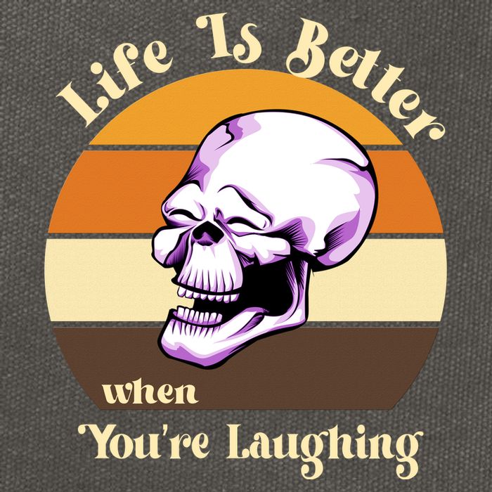Life Is Better When Your Laughing Retro Skull Cotton Canvas Backpack