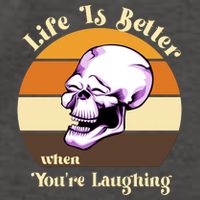 Life Is Better When Your Laughing Retro Skull Vector Backpack