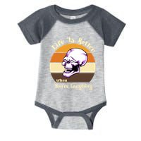 Life Is Better When Your Laughing Retro Skull Infant Baby Jersey Bodysuit