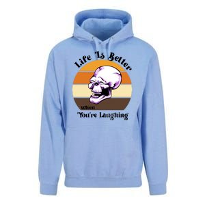 Life Is Better When Your Laughing Retro Skull Unisex Surf Hoodie