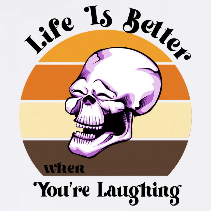 Life Is Better When Your Laughing Retro Skull Garment-Dyed Sweatshirt