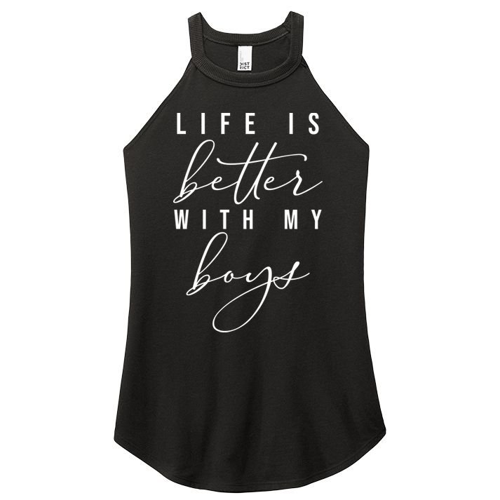 Life Is Better Cute Boy Parent Gift Women's Perfect Tri Rocker Tank