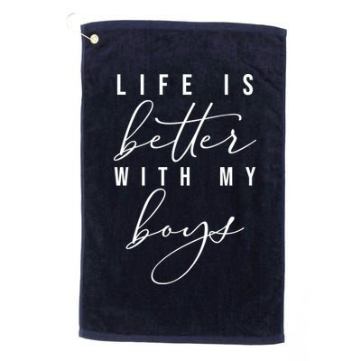 Life Is Better Cute Boy Parent Gift Golf Towel