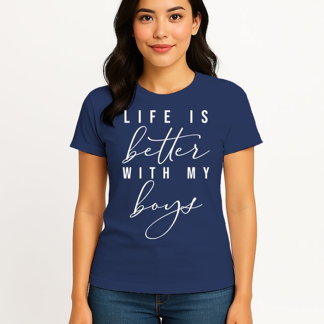 Life Is Better Cute Boy Parent Gift Womens T-Shirt