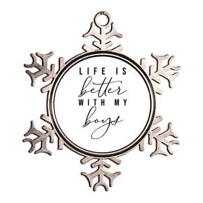 Life Is Better Cute Boy Parent Gift Metallic Star Ornament