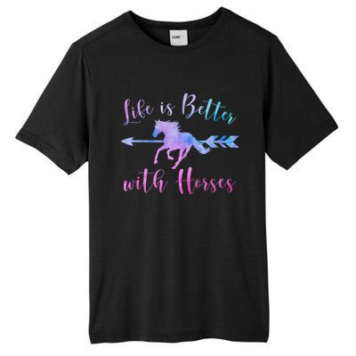 LIFE IS BETTER WITH HORSES Equestrian Rider Vintage Graphic Tall Fusion ChromaSoft Performance T-Shirt