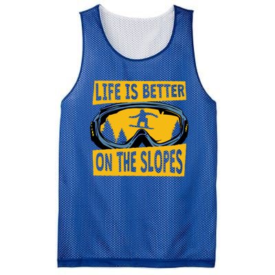 Life Is Better On The Slopes Winter Sports Snowboarding Gift Mesh Reversible Basketball Jersey Tank