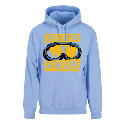 Life Is Better On The Slopes Winter Sports Snowboarding Gift Unisex Surf Hoodie