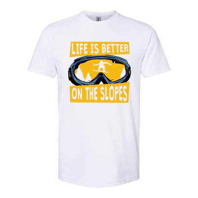 Life Is Better On The Slopes Winter Sports Snowboarding Gift Softstyle CVC T-Shirt