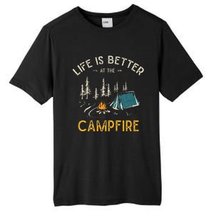 Life Is Better At The Campfire Funny Camper Camp Camping Tall Fusion ChromaSoft Performance T-Shirt