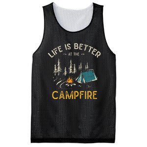 Life Is Better At The Campfire Funny Camper Camp Camping Mesh Reversible Basketball Jersey Tank