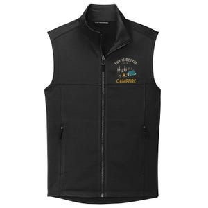 Life Is Better At The Campfire Funny Camper Camp Camping Collective Smooth Fleece Vest