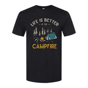 Life Is Better At The Campfire Funny Camper Camp Camping Softstyle CVC T-Shirt