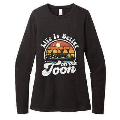 Life Is Better On The Toon Funny Pontoon Boat Boating Gift Womens CVC Long Sleeve Shirt