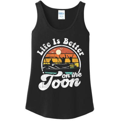 Life Is Better On The Toon Funny Pontoon Boat Boating Gift Ladies Essential Tank