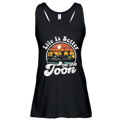 Life Is Better On The Toon Funny Pontoon Boat Boating Gift Ladies Essential Flowy Tank