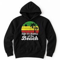 Life Is Better At The Beach Vintage Palm Tree Beach Vacation Hoodie