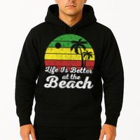 Life Is Better At The Beach Vintage Palm Tree Beach Vacation Hoodie
