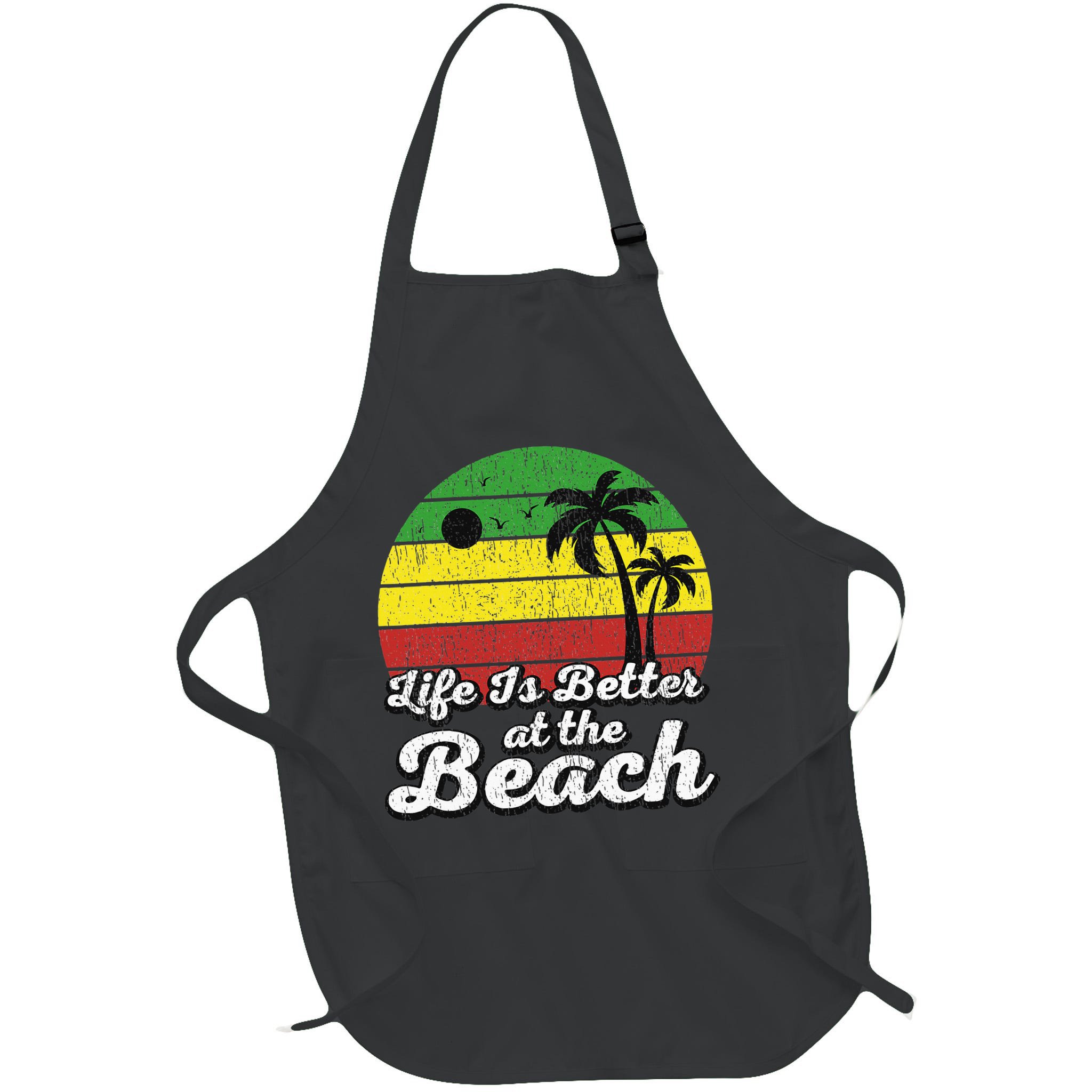 Life Is Better At The Beach Vintage Palm Tree Beach Vacation Apron