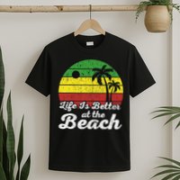 Life Is Better At The Beach Vintage Palm Tree Beach Vacation T-Shirt