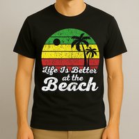 Life Is Better At The Beach Vintage Palm Tree Beach Vacation T-Shirt