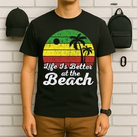 Life Is Better At The Beach Vintage Palm Tree Beach Vacation T-Shirt