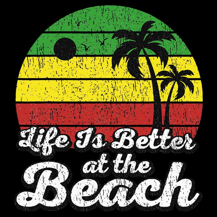 Life Is Better At The Beach Vintage Palm Tree Beach Vacation Bucket Hat