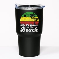 Life Is Better At The Beach Vintage Palm Tree Beach Vacation Tumbler
