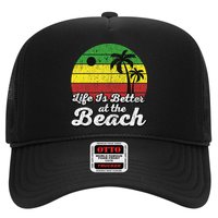 Life Is Better At The Beach Vintage Palm Tree Beach Vacation Hat