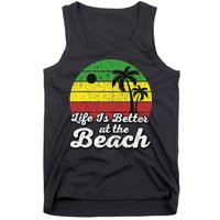 Life Is Better At The Beach Vintage Palm Tree Beach Vacation Tank Top