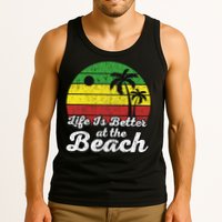 Life Is Better At The Beach Vintage Palm Tree Beach Vacation Tank Top