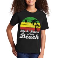 Life Is Better At The Beach Vintage Palm Tree Beach Vacation Kids T-Shirt