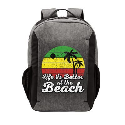 Life Is Better At The Beach Vintage Palm Tree Beach Vacation Vector Backpack