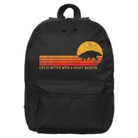 Life Is Better With A Honey Badger Funny Honey Badger Retro 16 in Basic Backpack