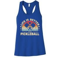 Life Is Better With Pickleball Vintage Funny Gift Women's Racerback Tank