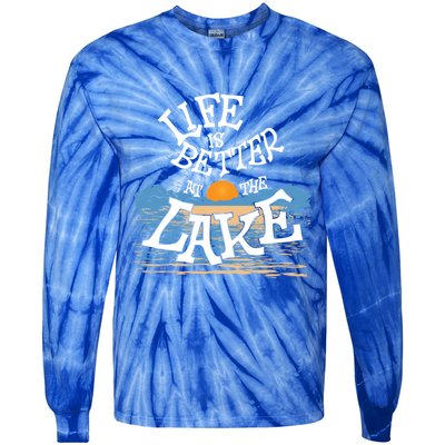 Life Is Better At The Lake House Summer Tops Decor Gift Tie-Dye Long Sleeve Shirt