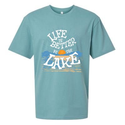 Life Is Better At The Lake House Summer Tops Decor Gift Sueded Cloud Jersey T-Shirt