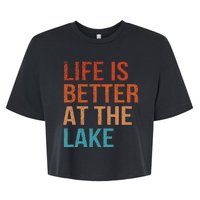 Life Is Better At Lake Lanier Fishing Boating Gift Bella+Canvas Jersey Crop Tee