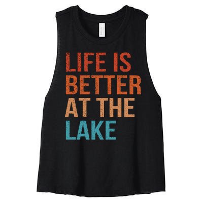 Life Is Better At Lake Lanier Fishing Boating Gift Women's Racerback Cropped Tank