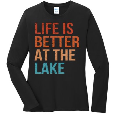 Life Is Better At Lake Lanier Fishing Boating Gift Ladies Long Sleeve Shirt