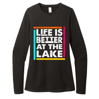 Life Is Better At The Lake Funny Camping Fishing Womens CVC Long Sleeve Shirt