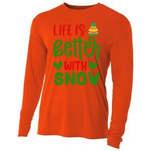 Life Is Better With Snow Gift Cooling Performance Long Sleeve Crew